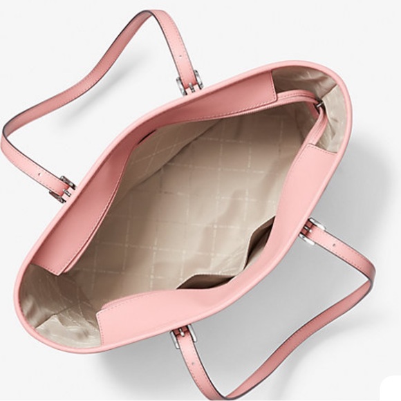 MICHAEL KORS POWDER BLUSH COLOR JET SET TRAVEL LARGE SAFFIANO LEATHER TOTE BAG - Picture 9 of 15